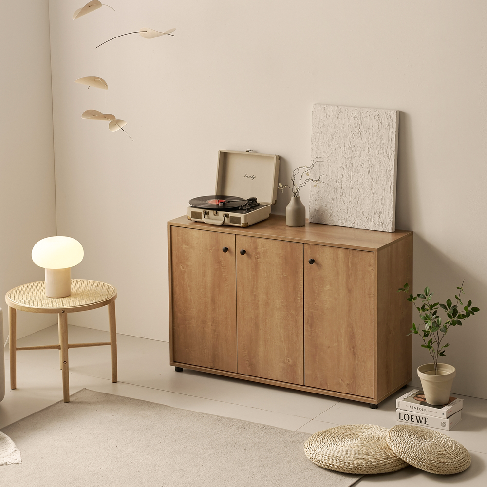 세렌 맘마존 베란다수납장 복도 lp수납장 안방 침대옆 다용도실 1200x400x800mm, 2단, 오크 - 상세 이미지 2