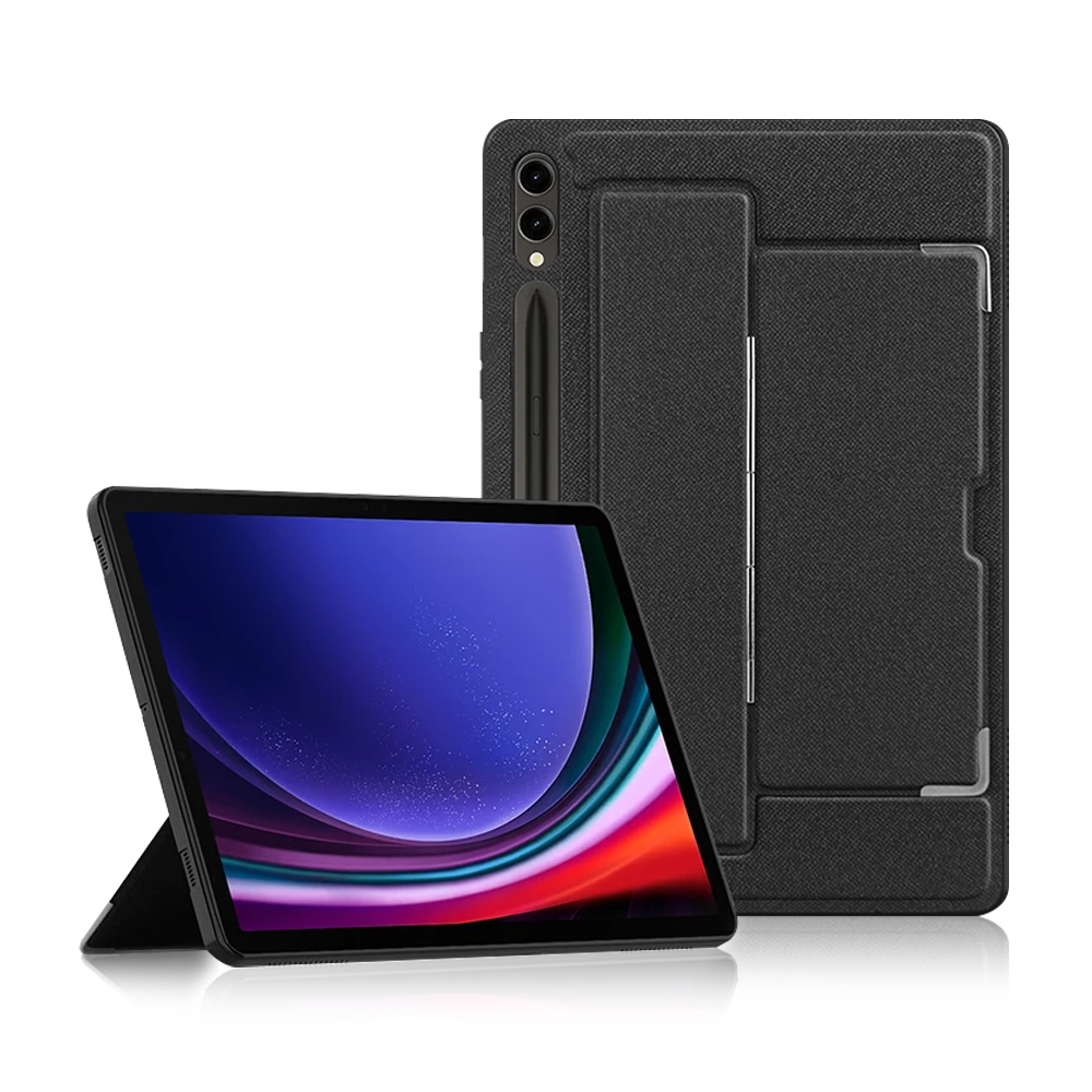 갤럭시탭 S9 FE 플러스 케이스 범퍼 세로 거치 킥스탠드 킥쉘 블랙, 탭 S9 FE+/S9+ - 상세 이미지 2