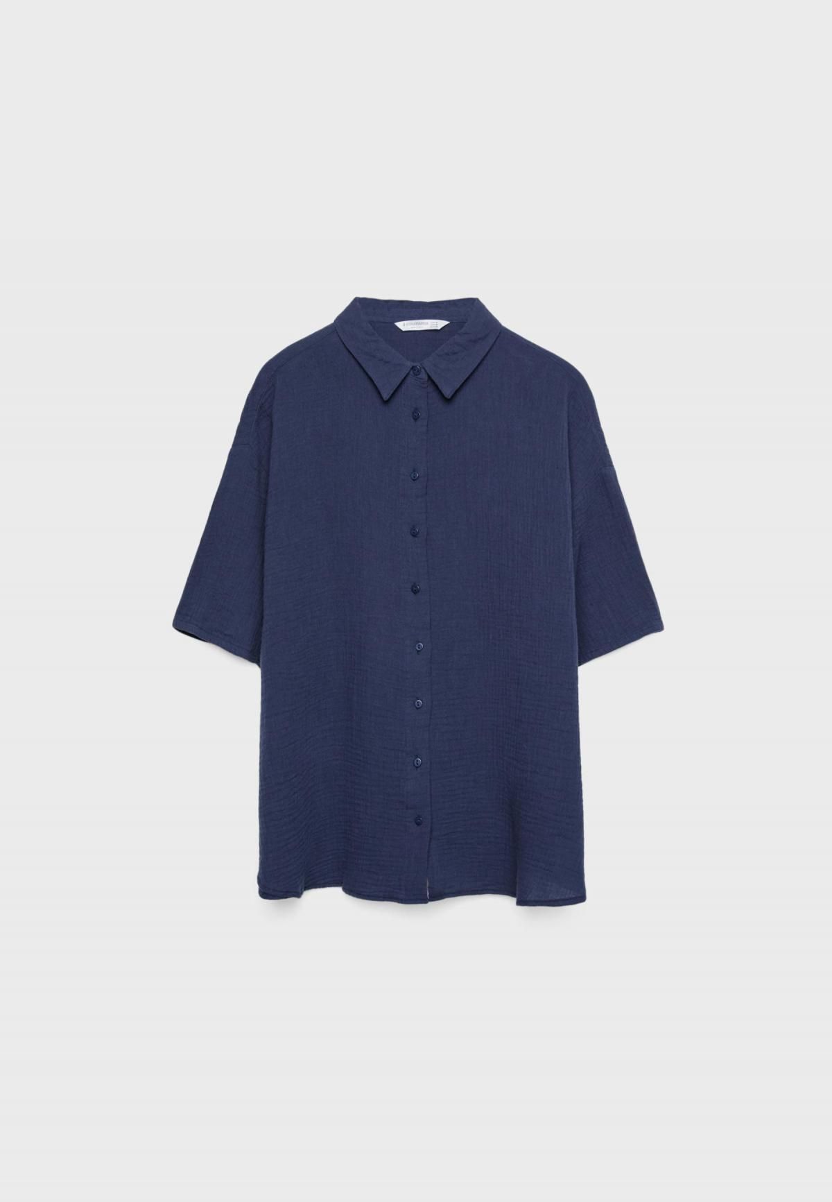 스트라디바리우스 테크니컬 코튼 반팔 셔츠 네이비 7131/582 NAVY BLUE - 메인 이미지