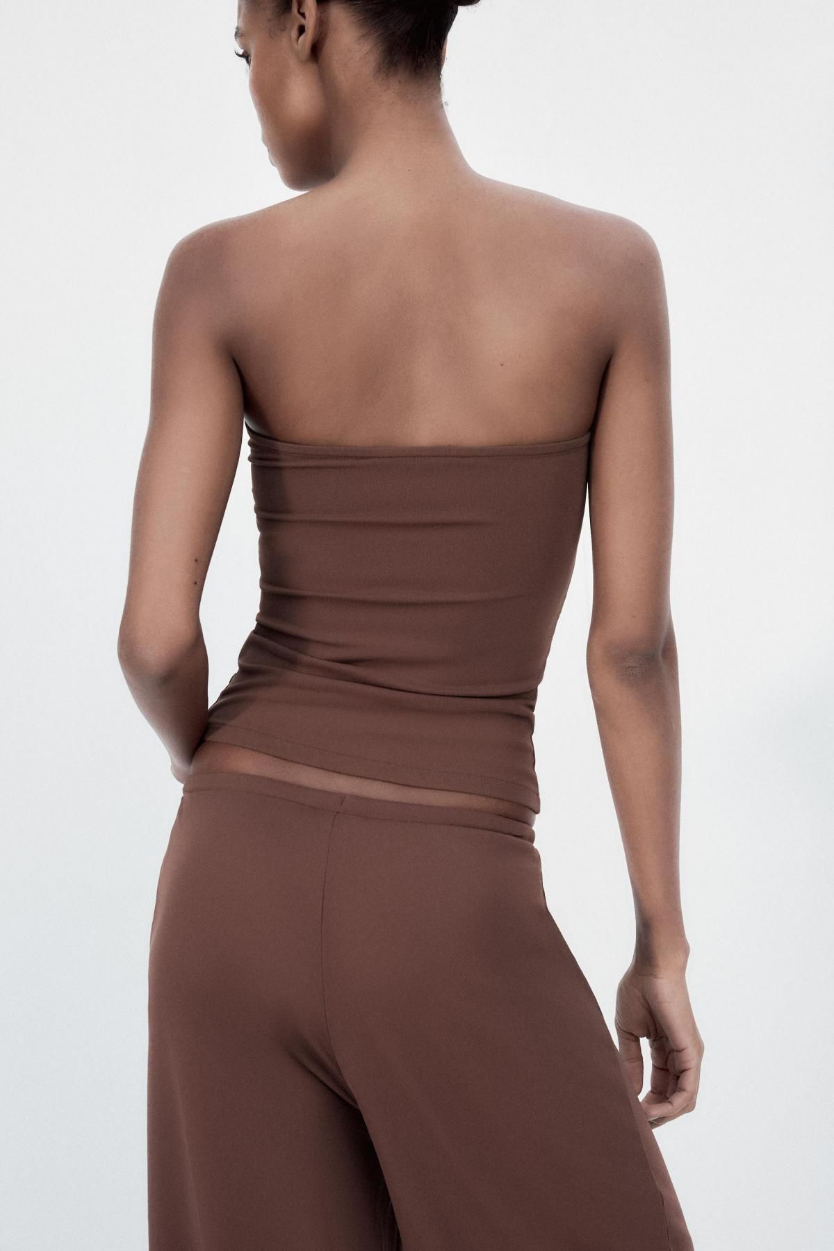 자라 텍스처 오프숄더 탑 3641/334 BROWN - 상세 이미지 5