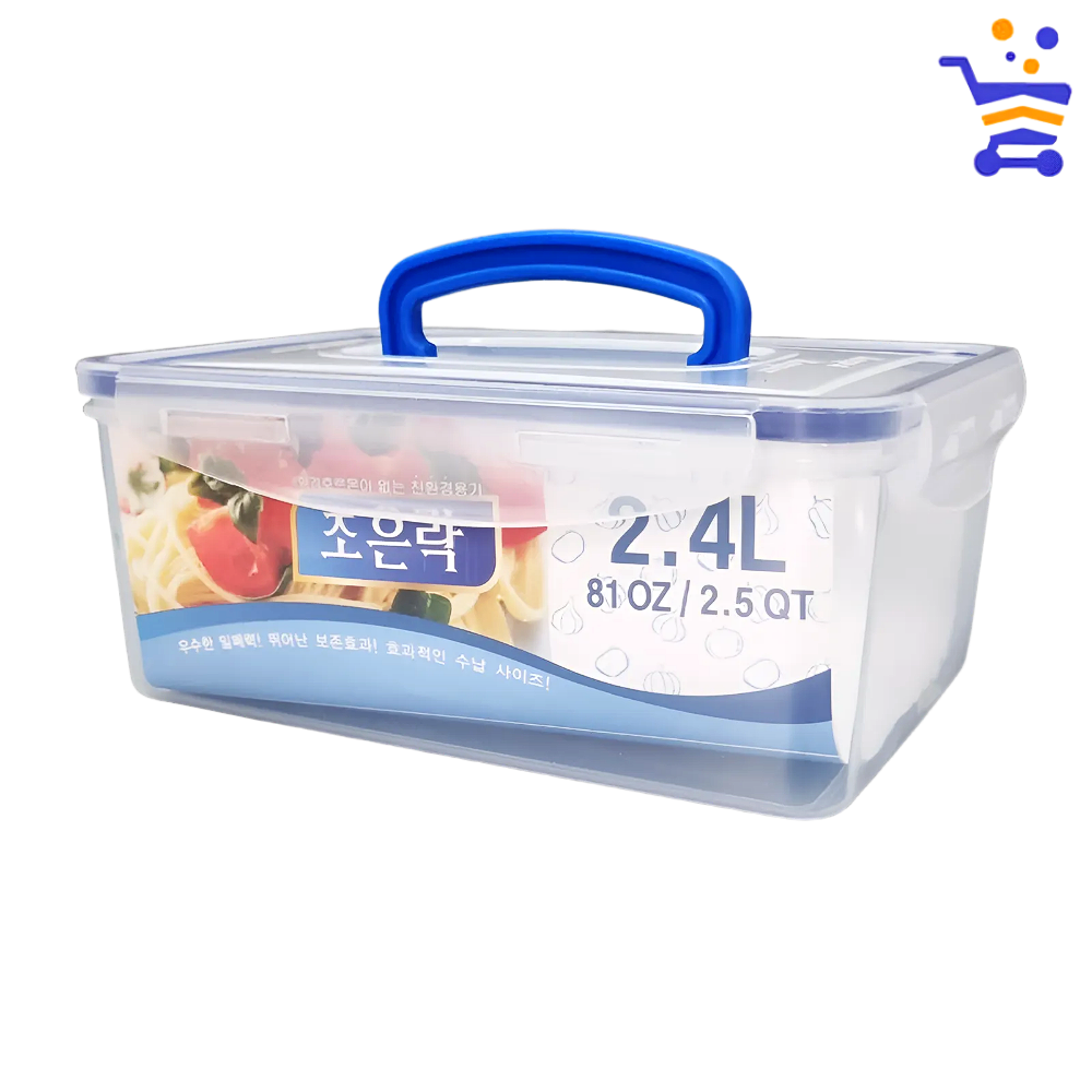 국산 조은락 투명 밀폐용기 김치통 2.4L 냉장고 반찬 보관 업소용 김장김치통 (2045) - 메인 이미지