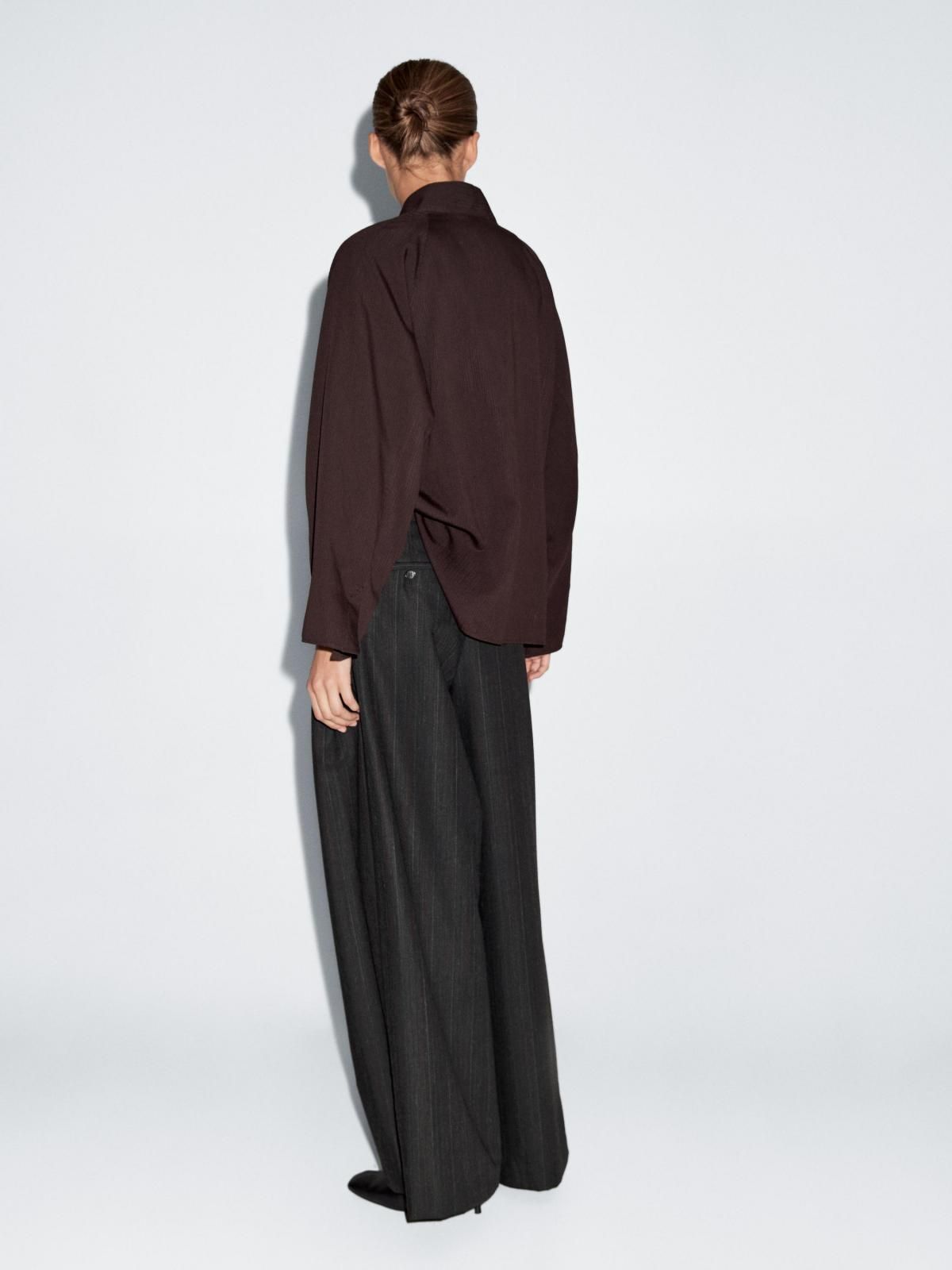 마시모두띠 스트라이프 울 블렌드 와이드 팬츠 5057/905 DARK GREY - 상세 이미지 3