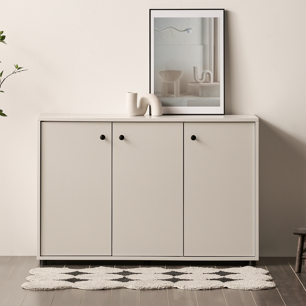 세렌 맘마존 베란다수납장 복도 lp수납장 안방 침대옆 다용도실 1200x400x800mm, 2단, 연그레이 - 메인 이미지