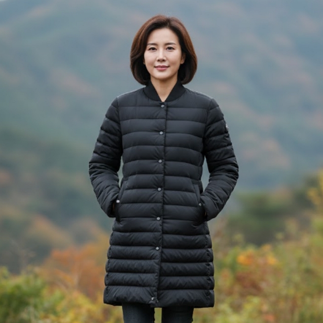 [무료반품] MILLET 밀레 아웃도어 여자 겨울 LD 구스다운 경량패딩 롱기장 점퍼 네이비, 95 - 상품 이미지