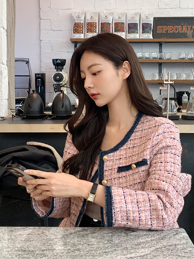 로렌 배색 포켓 트위드 자켓 jk2799 - 상세 이미지 4