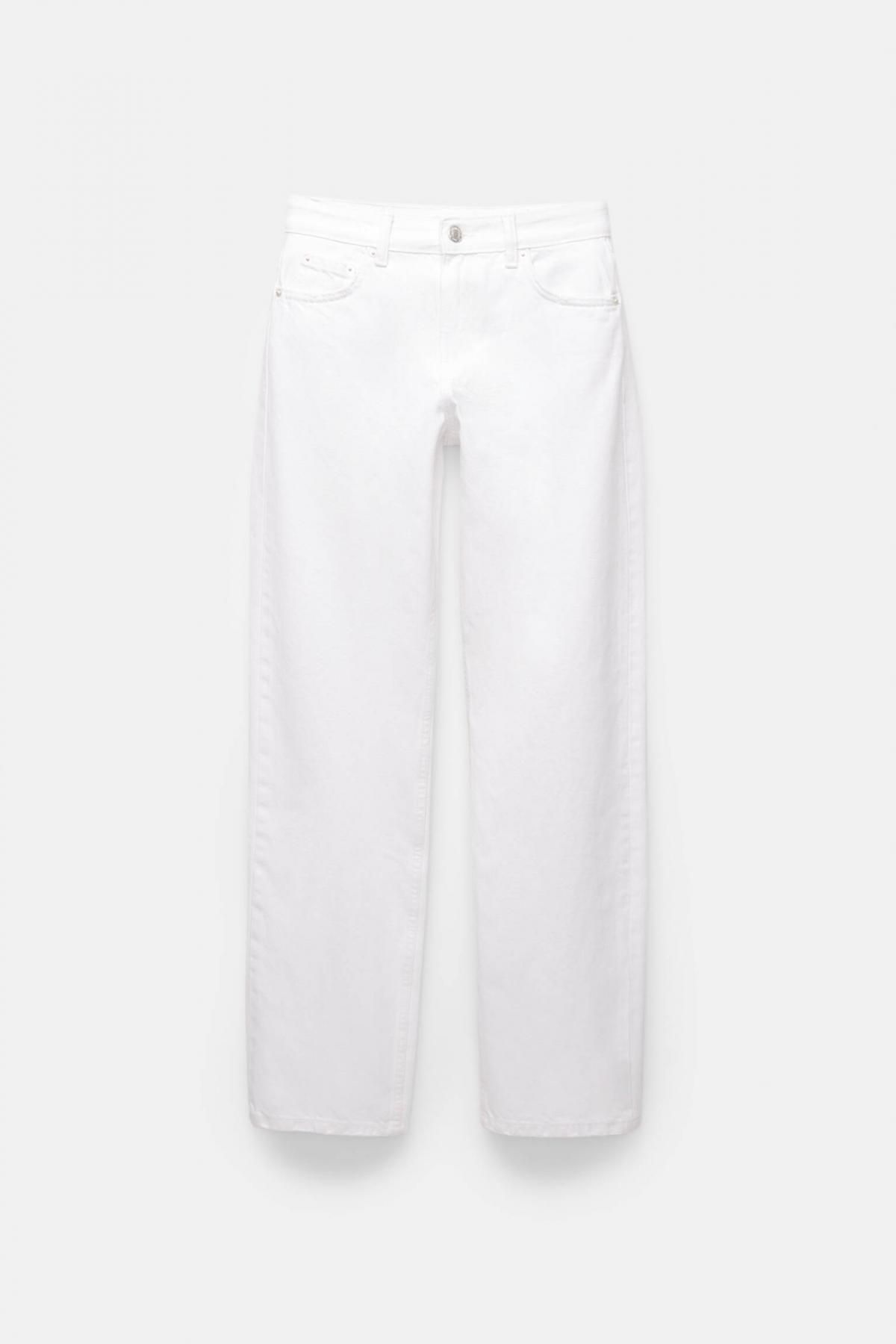 풀앤베어 미드웨이스트 스트레이트핏 데님 팬츠 3687/375 WHITE - 상세 이미지 4