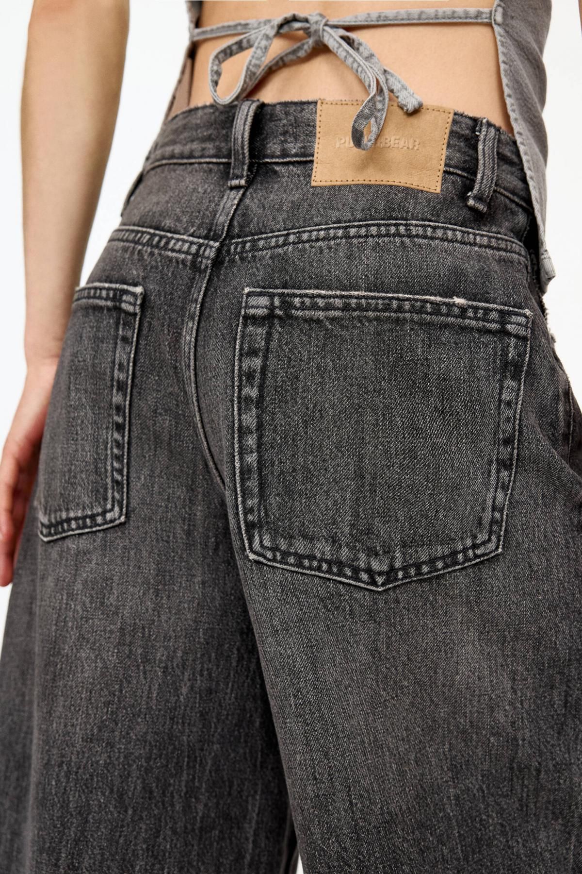 풀앤베어 Y2K 로우라이즈 데님 버뮤다 조트 3689/345 MEDIUM GREY - 상세 이미지 4