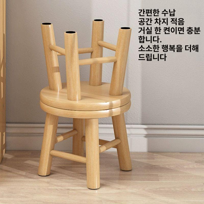원목 스툴 북유럽 미니 간이 의자 거실 침실 인테리어 발 받침 화분대 보조 우드 - 상세 이미지 5