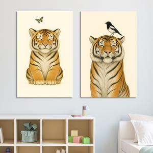 아기 호랑이 그림 거실 인테리어 액자 아이방 벽 꾸미기 2세트소형 솔직 후기 | 실제 배치 사진 포함 - 상품 이미지 2