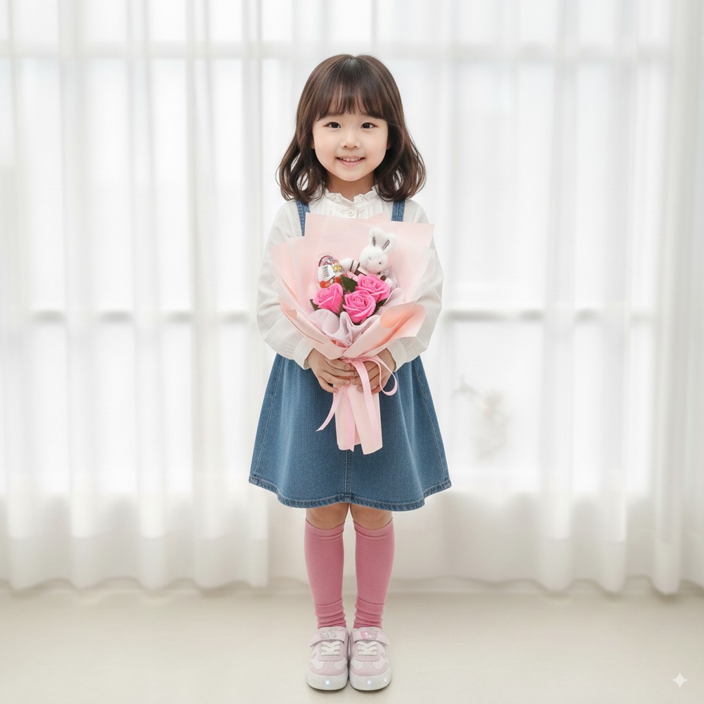 졸업 졸업식꽃다발 비누꽃 학예회 발표회 재롱잔치 유치원 디럭스노랑장미(17송이) - 상세 이미지 4