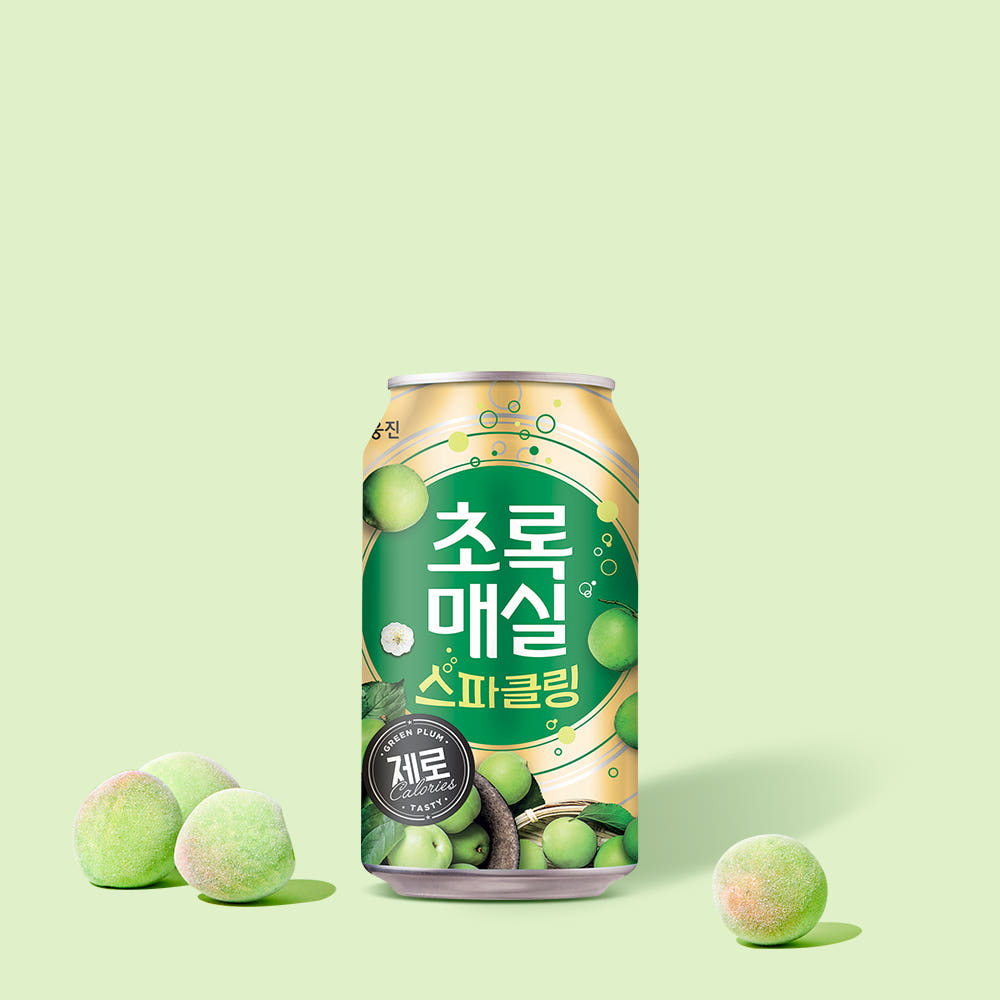 초록매실 스파클링 제로캔 350ml