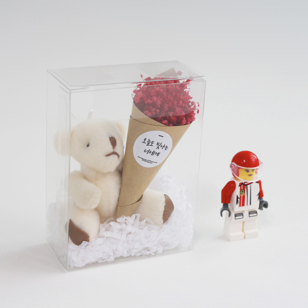 드라이플라워 프리저브드 미니안개 곰인형 초미니꽃다발 썸녀 꽃선물 이미지 3