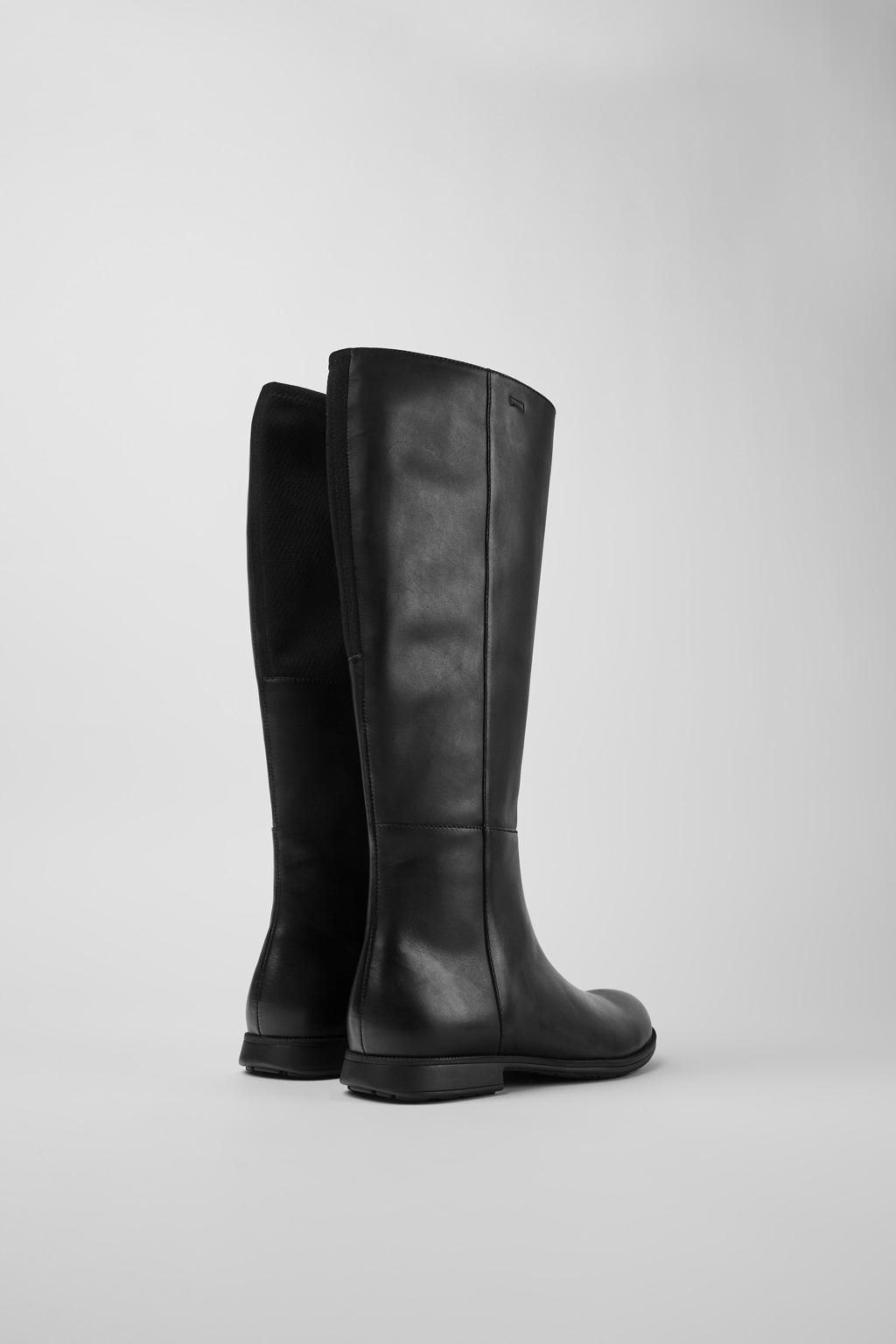 캠퍼 클래식 블랙 레더 텍스타일 여성 롱부츠 K400451-001 BLACK - 상세 이미지 3