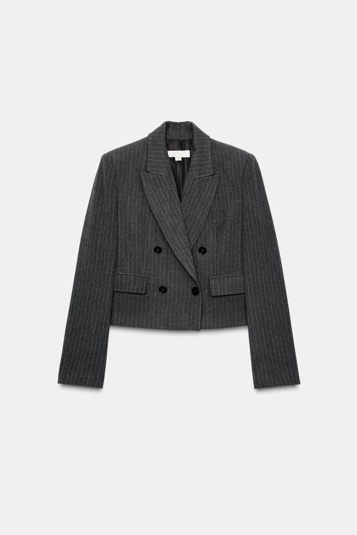 자라 크롭 더블브레스트 핀스트라이프 블레이저 8741/267 STRIPED - 메인 이미지
