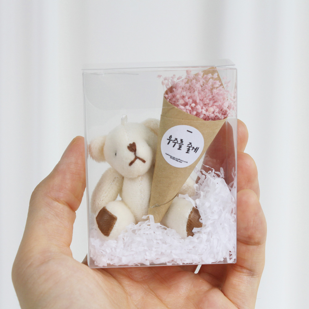 드라이플라워 프리저브드 미니안개 곰인형 초미니꽃다발 썸녀 꽃선물 이미지 4