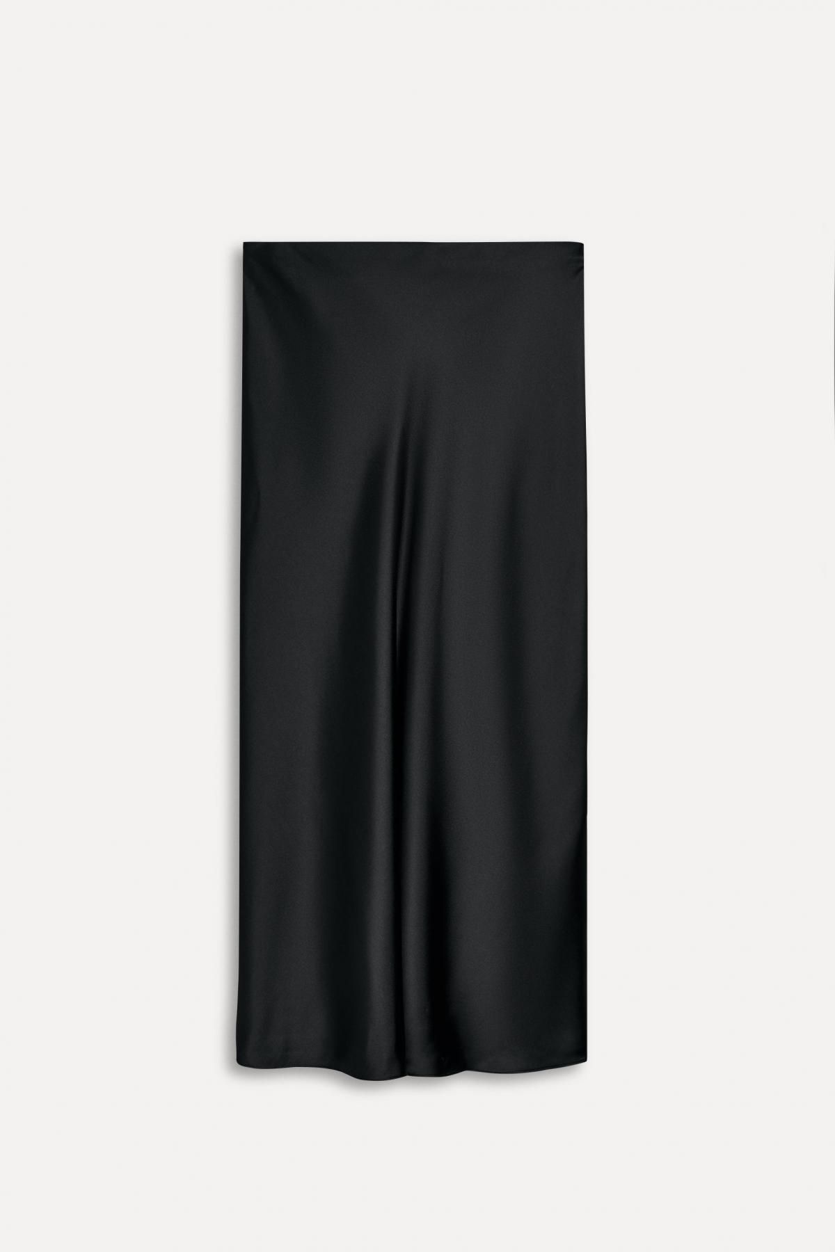 자라 시크 새틴 미디 스커트 6929/423 BLACK - 상세 이미지 3