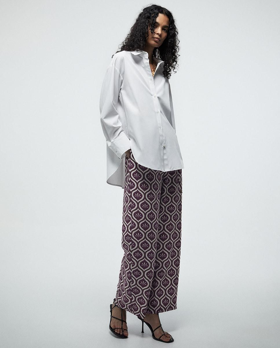 스페라 트렌디 패턴 밴딩 와이드 팬츠 58305003418 BURDEOS - 상세 이미지 2