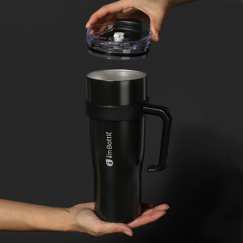 냉온 텀블러 대형 물병 굵은빨대 캠핑 운동 보온병 1200ml - 상세 이미지 4