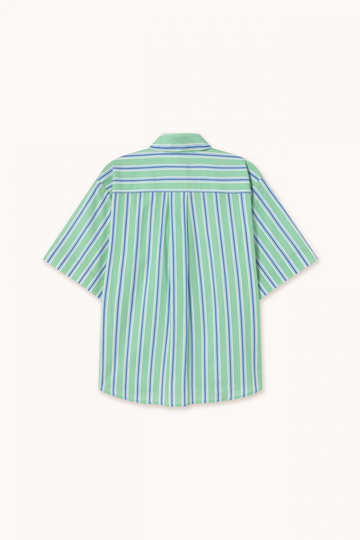 타이니코튼 스트라이프 오버핏 반팔 셔츠 SS25-631R22 ONE COLOR - 상세 이미지 5