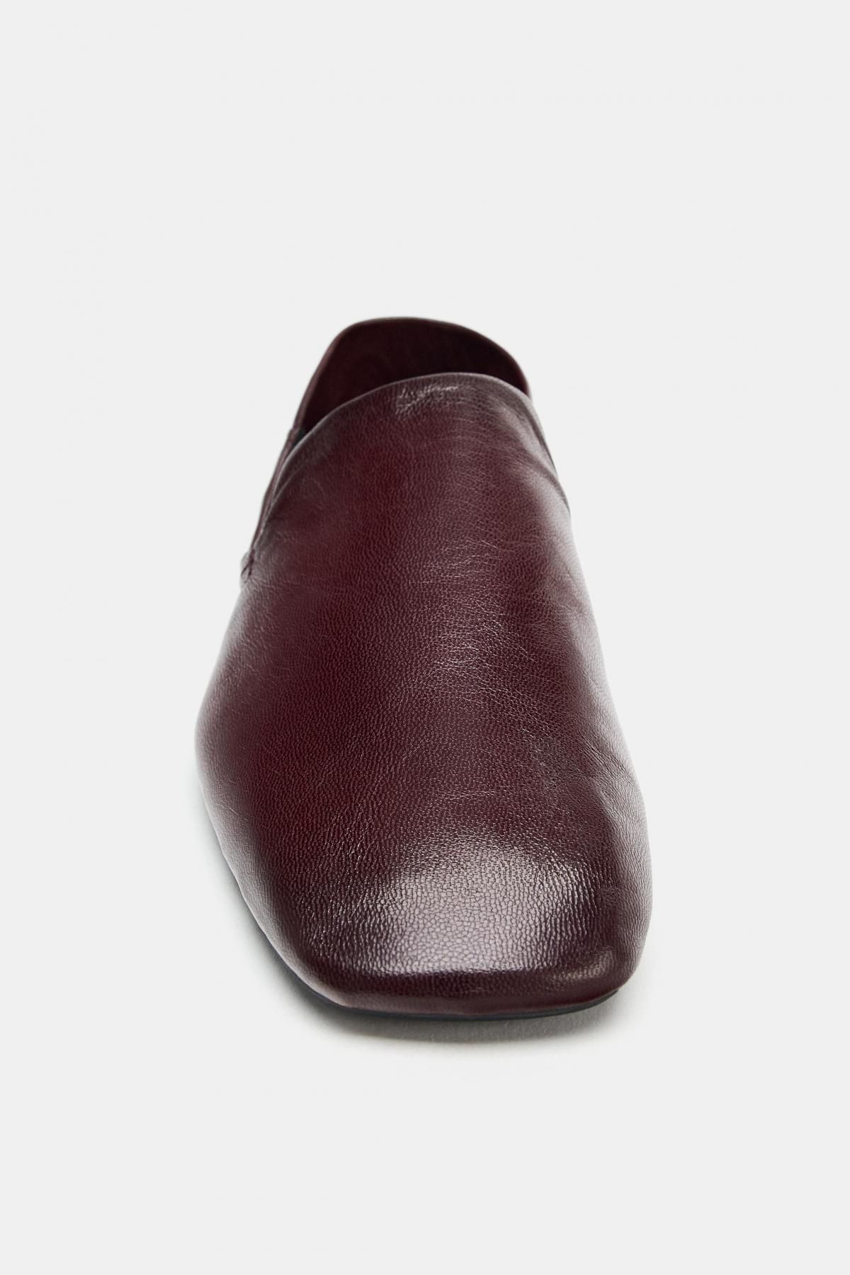 자라 페이턴트 하이 뱀프 레더 스퀘어토 로퍼 1511/610 BURGUNDY RED - 상세 이미지 5