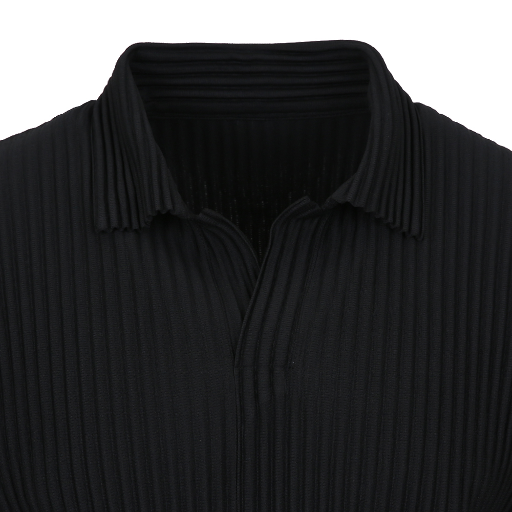 이세이미야케 옴므 플리세 플리츠 폴로 블랙 반팔티 HP58JM530 15 (2025 F/W) SIZE 4 - 상세 이미지 3