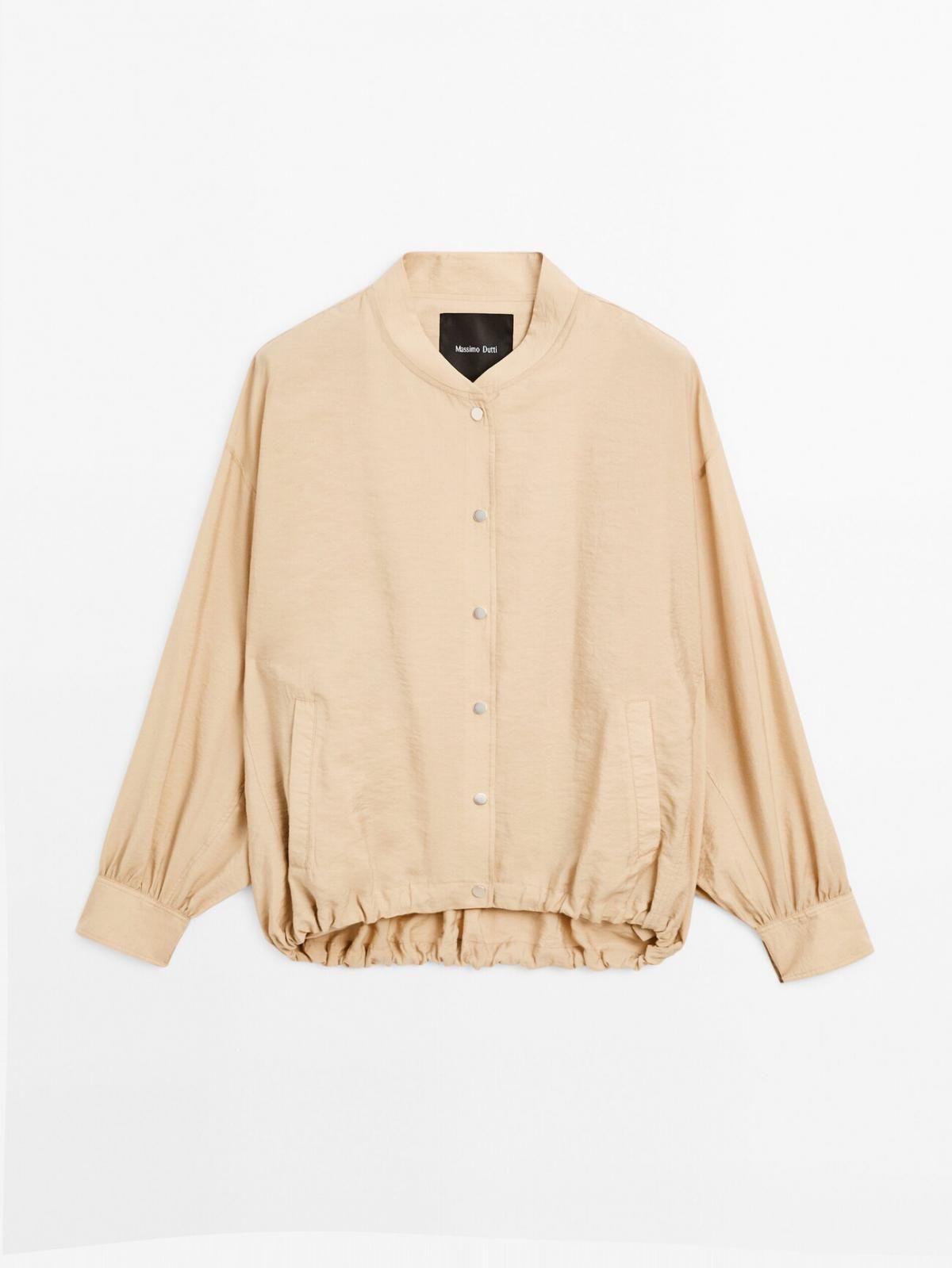 마시모두띠 라이트웨이트 루즈핏 드로우스트링 봄버 셔츠 재킷 6783/508 BEIGE - 상품 이미지