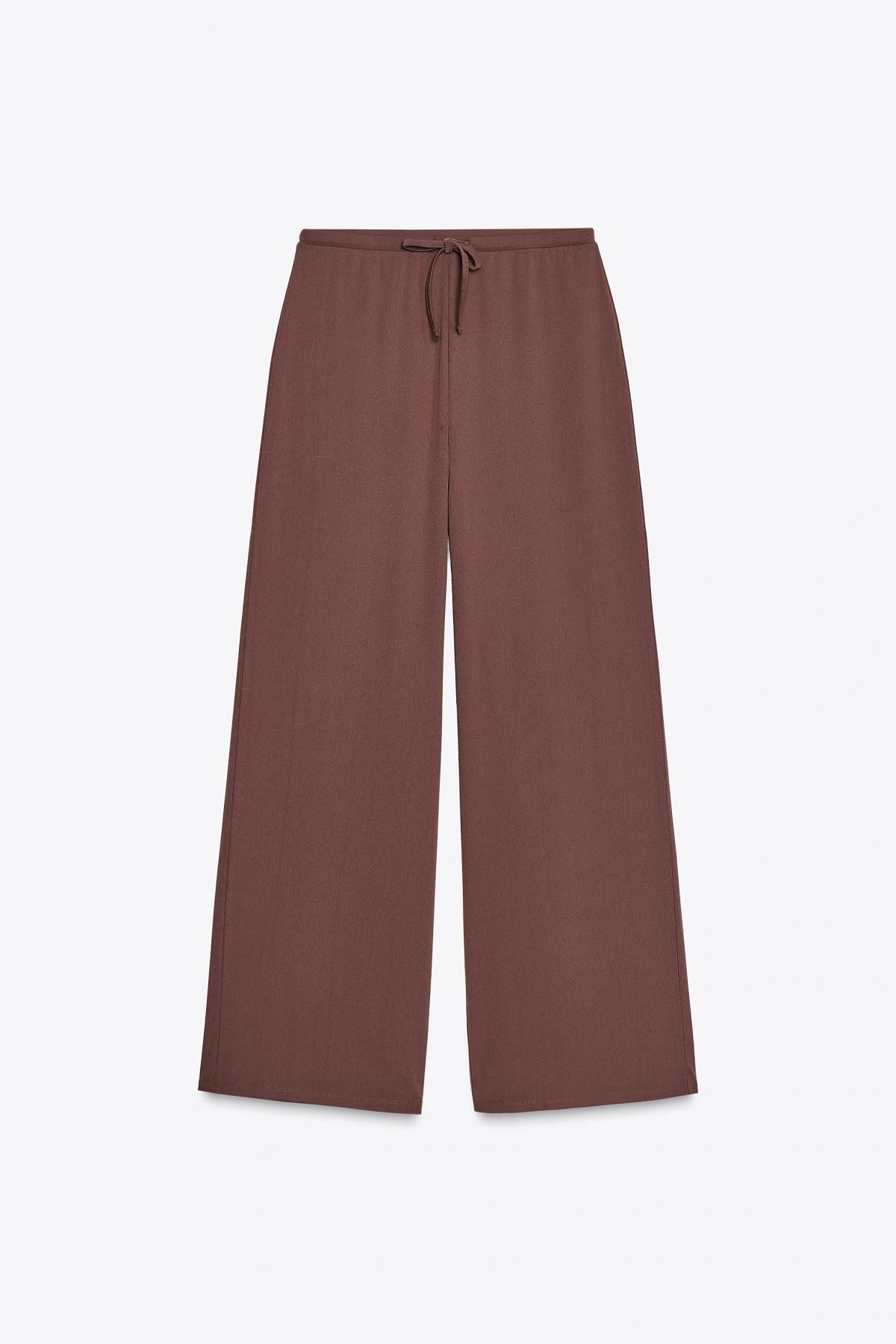 자라 텍스처 스트레이트 팬츠 3641/335 BROWN - 상세 이미지 5