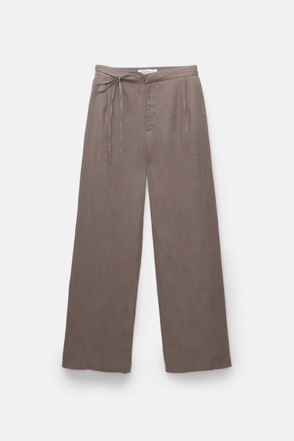 풀앤베어 린넨 와이드 팬츠 사이드타이 포켓 3680/356 TAUPE - 상품 이미지