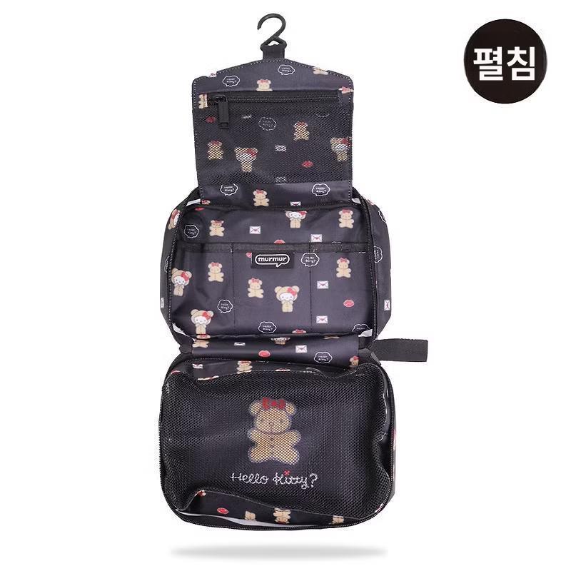 헬로 키티 수하물 가방 보스턴 대용량 캐리어 보관 접이식 숄더백 - 상세 이미지 5