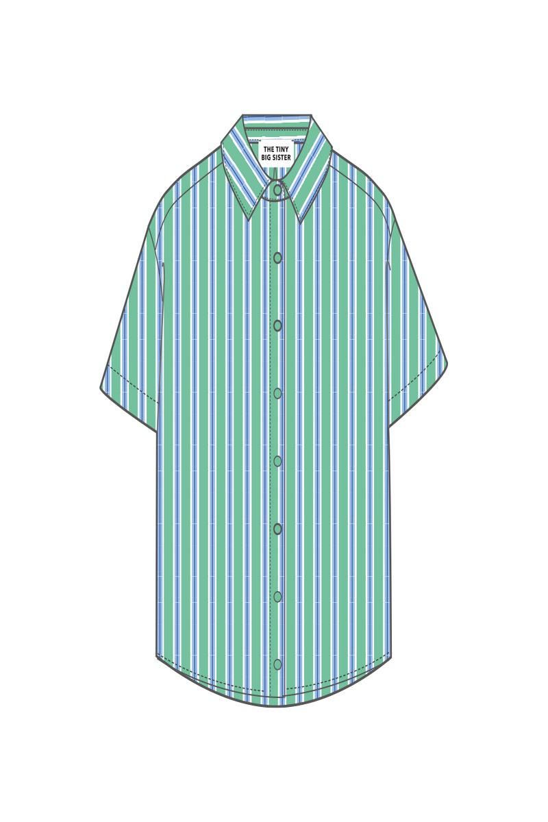 타이니코튼 스트라이프 오버핏 반팔 셔츠 SS25-631R22 ONE COLOR - 상세 이미지 2