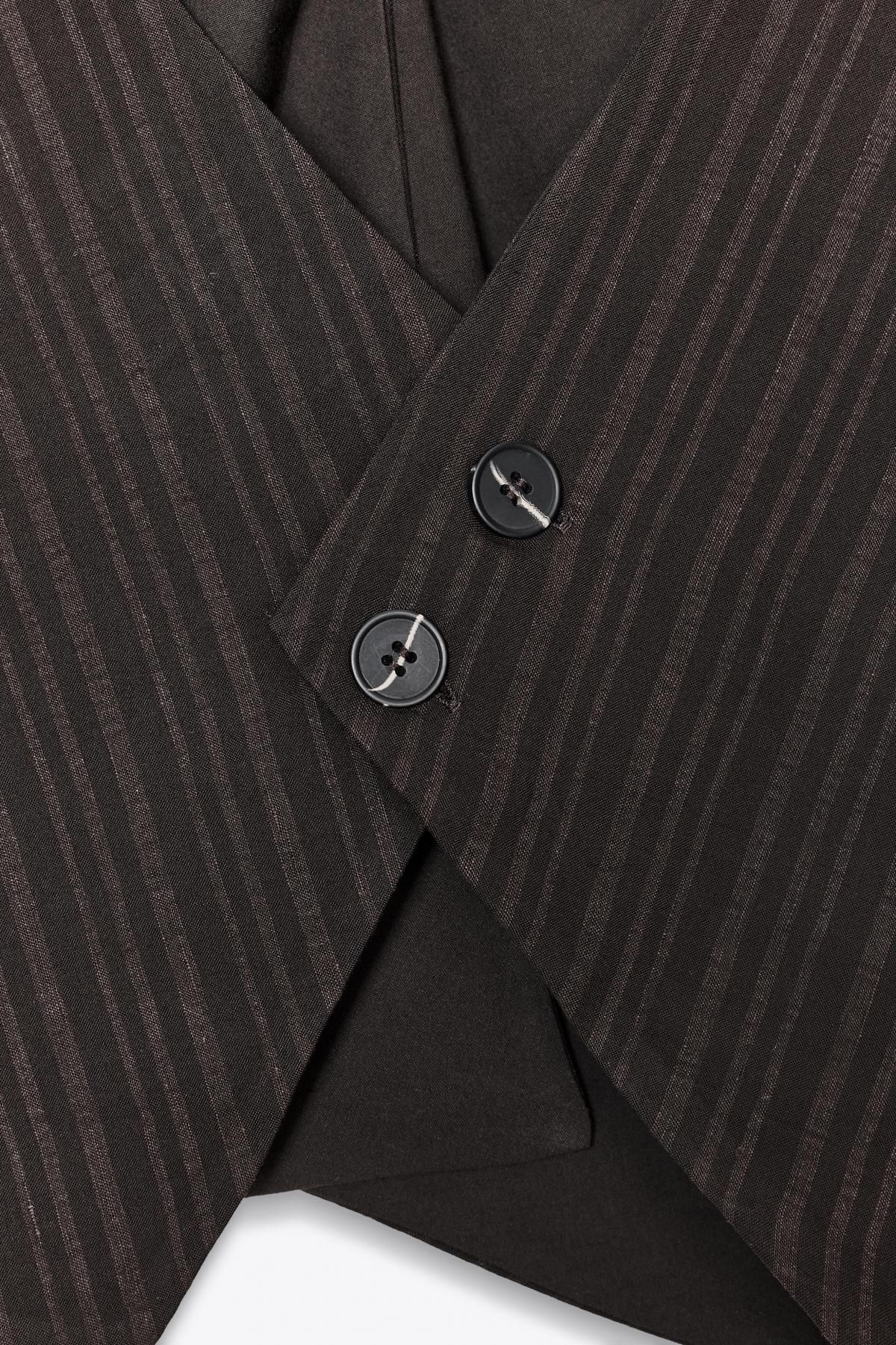 자라 스트라이프 크로스 홀터넥 탑 2180/112 DARK BROWN - 상세 이미지 4