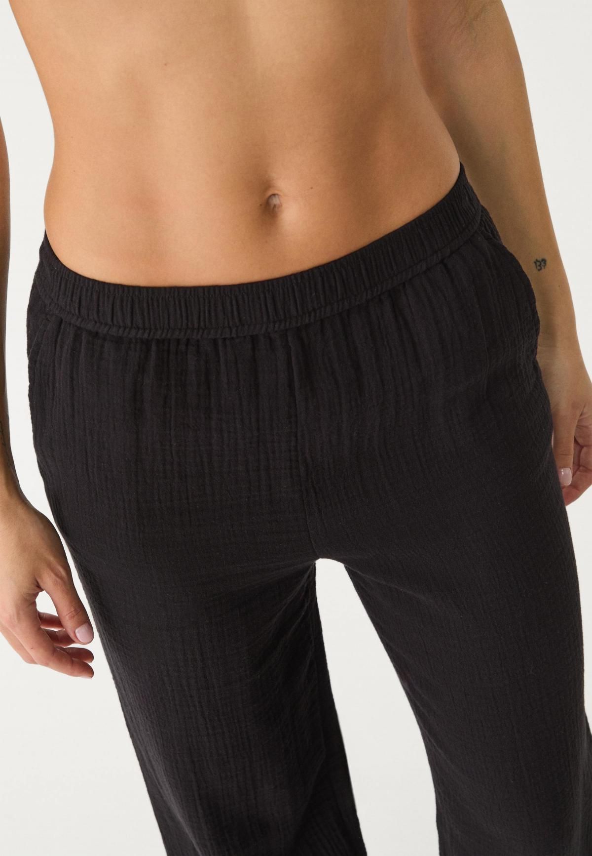 스트라디바리우스 와이드 밴딩 웨이스트 코튼 팬츠 7260/583 BLACK - 상세 이미지 2