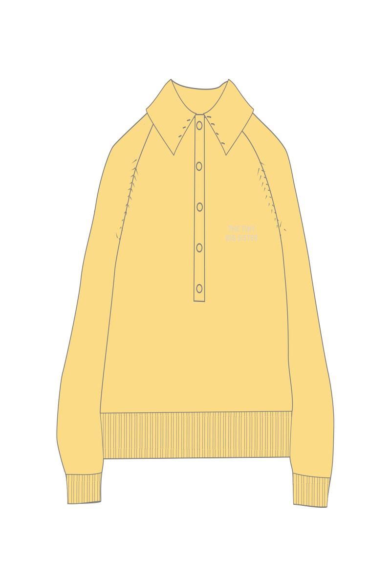 타이니코튼 라이트옐로우 크롭 폴로카라 니트 JERSEY FRANK SS25-776N03 ONE COLOR - 상세 이미지 2