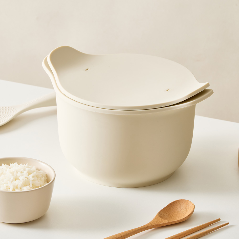 실리프랑 전자레인지 저당밥솥 4인용 밥솥 실리콘 찜기 크림화이트 1P 이미지 6