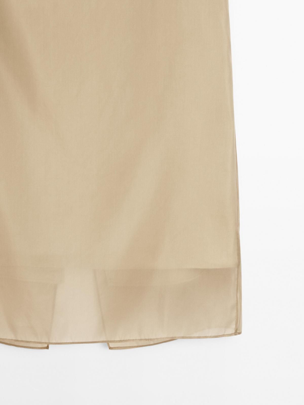 마시모두띠 실크블렌드 더블레이어 미디 스커트 5222/530 BEIGE - 상세 이미지 5