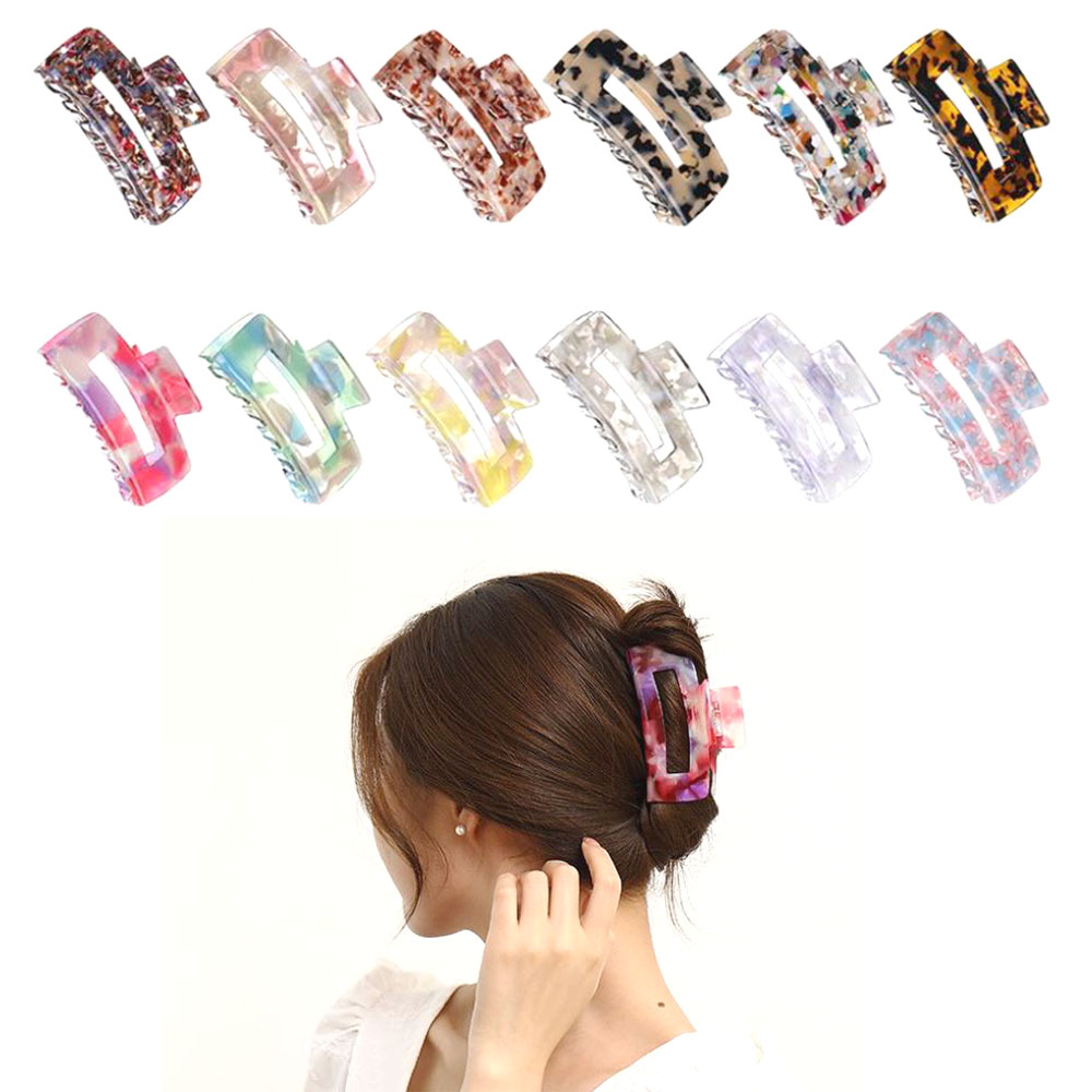 여성 마블링 집게핀 올림머리 스타일링 패션 헤어핀 - 상품 이미지