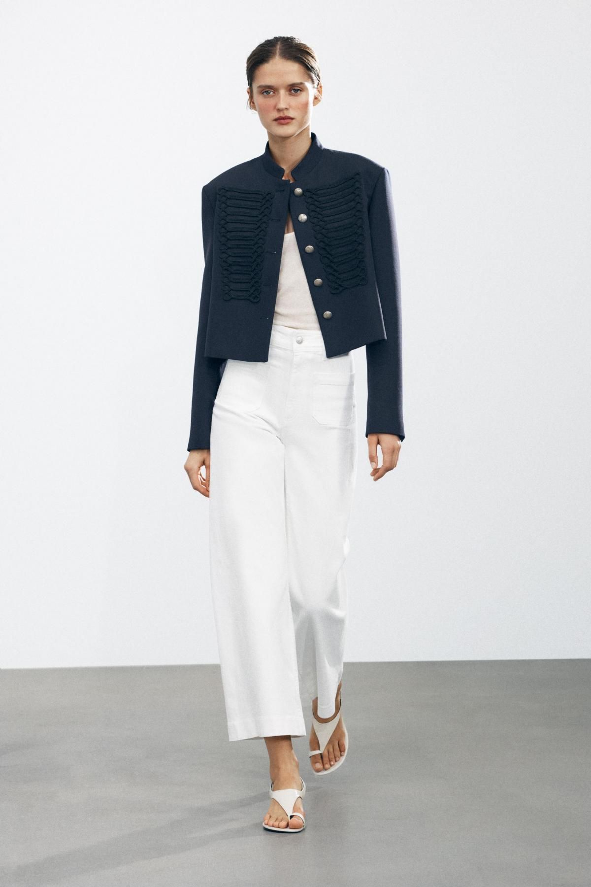 자라 트렌디 하이웨이스트 와이드핏 데님 팬츠 9632/259 OYSTER-WHITE - 상세 이미지 2