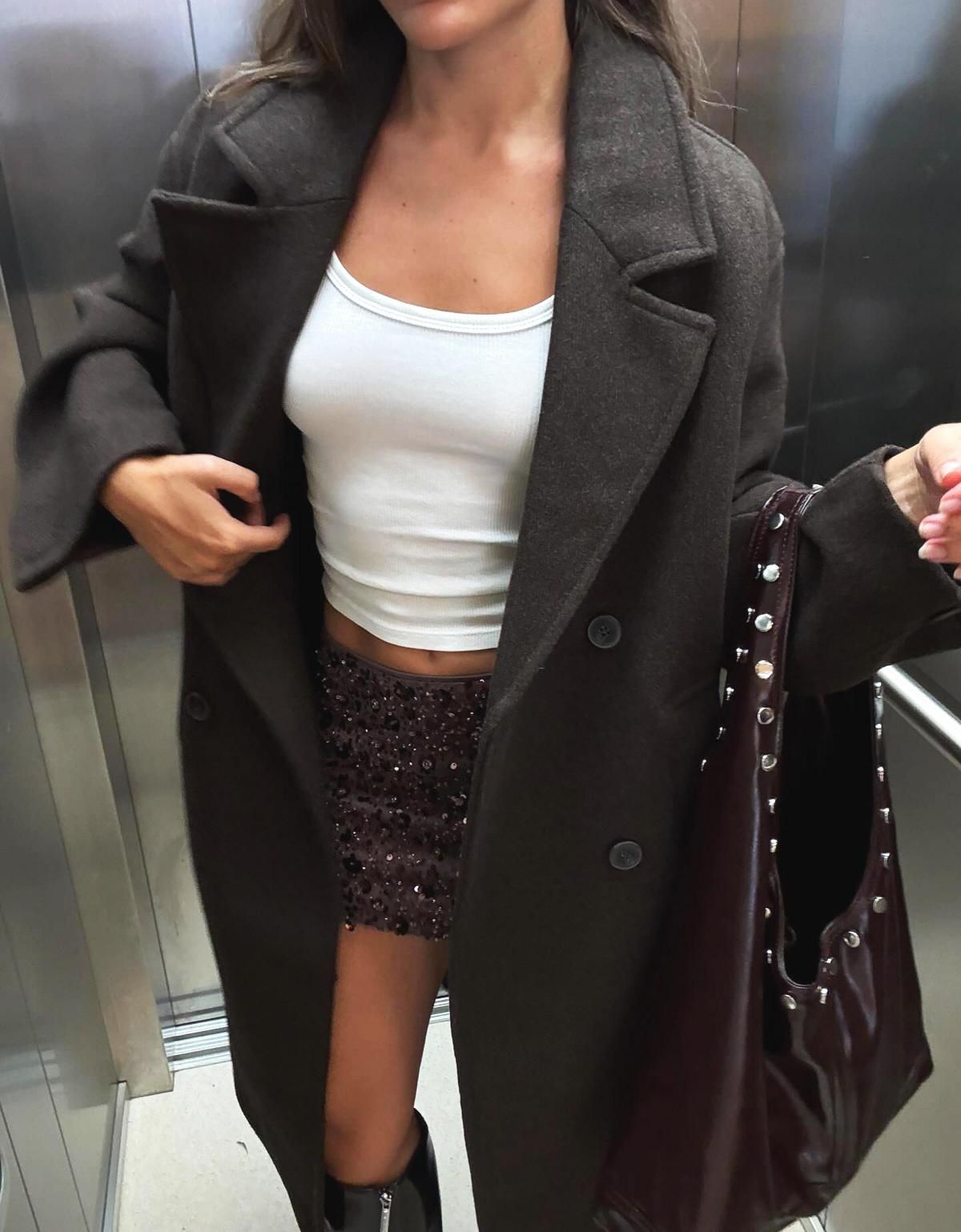 버쉬카 글리터 시퀸 미니 스커트 6086/707 BROWN 이미지 6