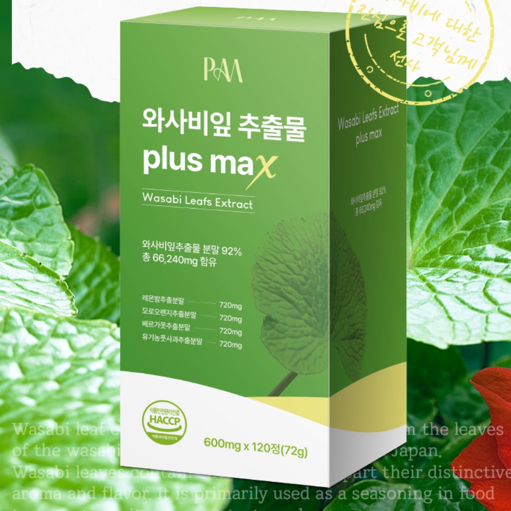 대용량 국내산 와사비 추출물 알약 와사비 잎 추출물 120정 3통 - 상세 이미지 4