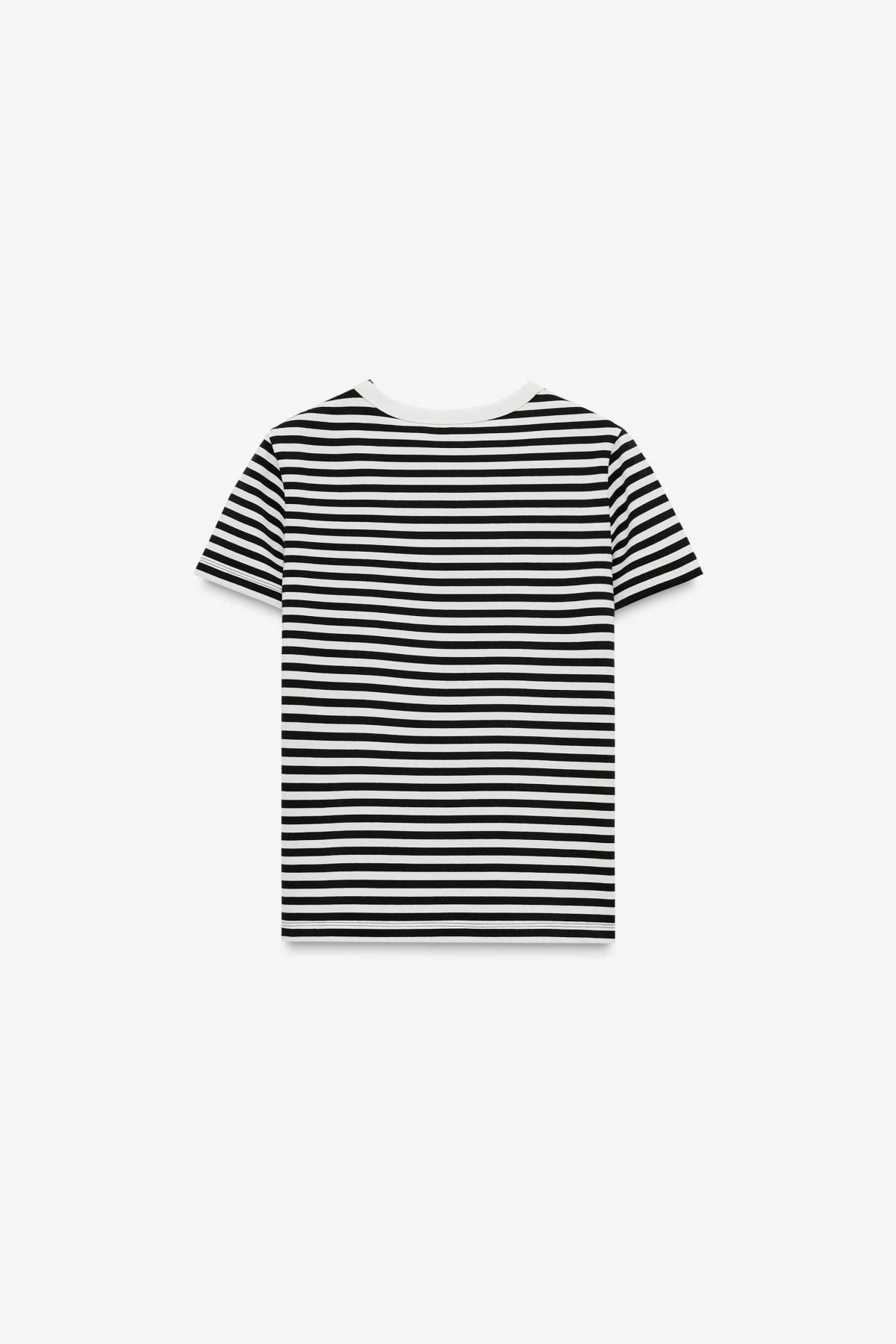 자라 스트라이프 레귤러핏 라운드넥 반팔 티셔츠 4174/378 STRIPED - 상세 이미지 3