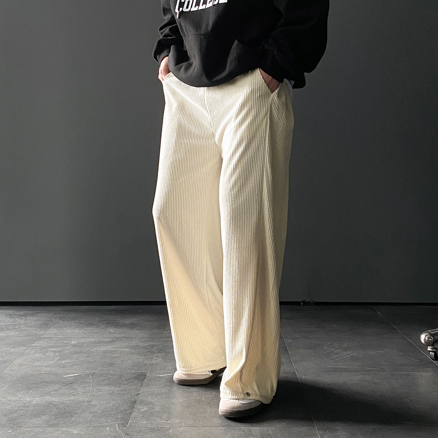 남자골덴바지 벌룬팬츠 남자코듀로이팬츠 남성통바지 - 상세 이미지 3
