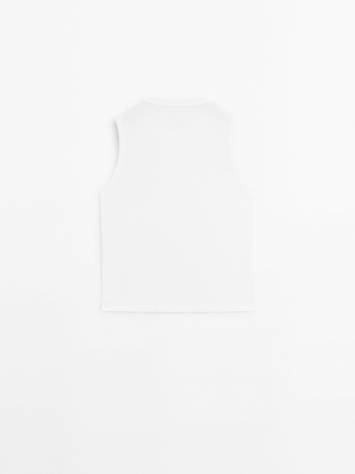 마시모두띠 베이직 100 코튼 민소매 티셔츠 6201/200 WHITE 이미지 7