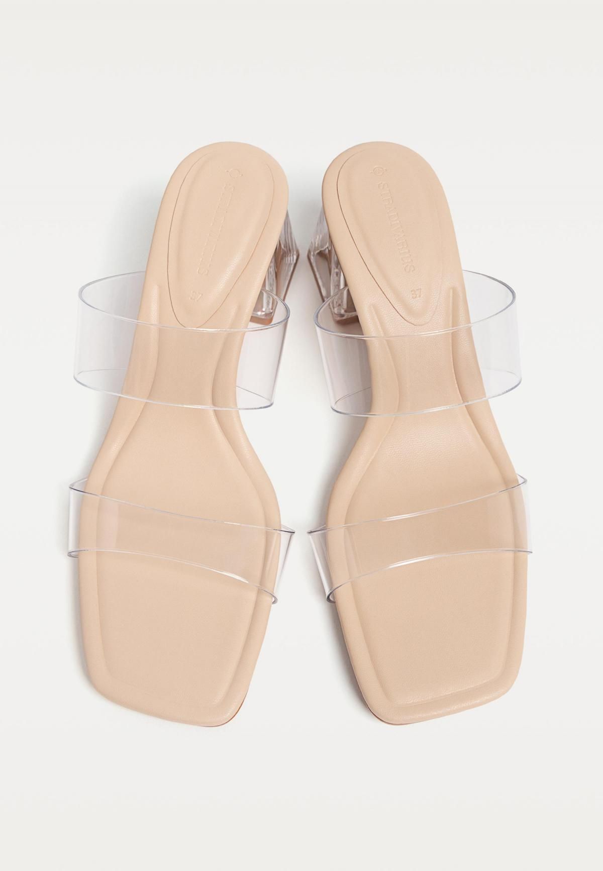 스트라디바리우스 트렌디 투명 스트랩 스퀘어토 뮬 샌들 9204/570 BEIGE - 상세 이미지 2