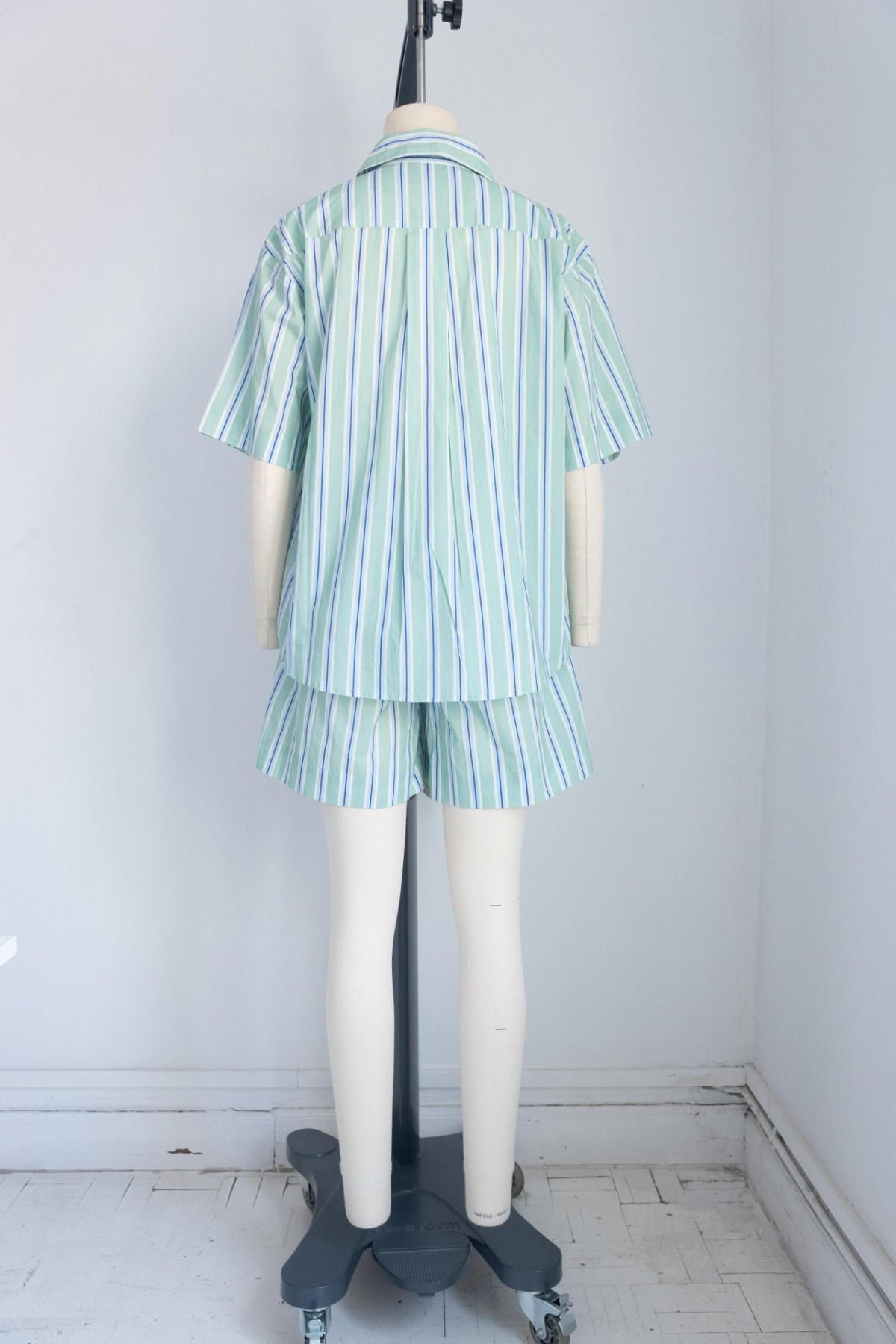 타이니코튼 스트라이프 오버핏 반팔 셔츠 SS25-631R22 ONE COLOR 이미지 6