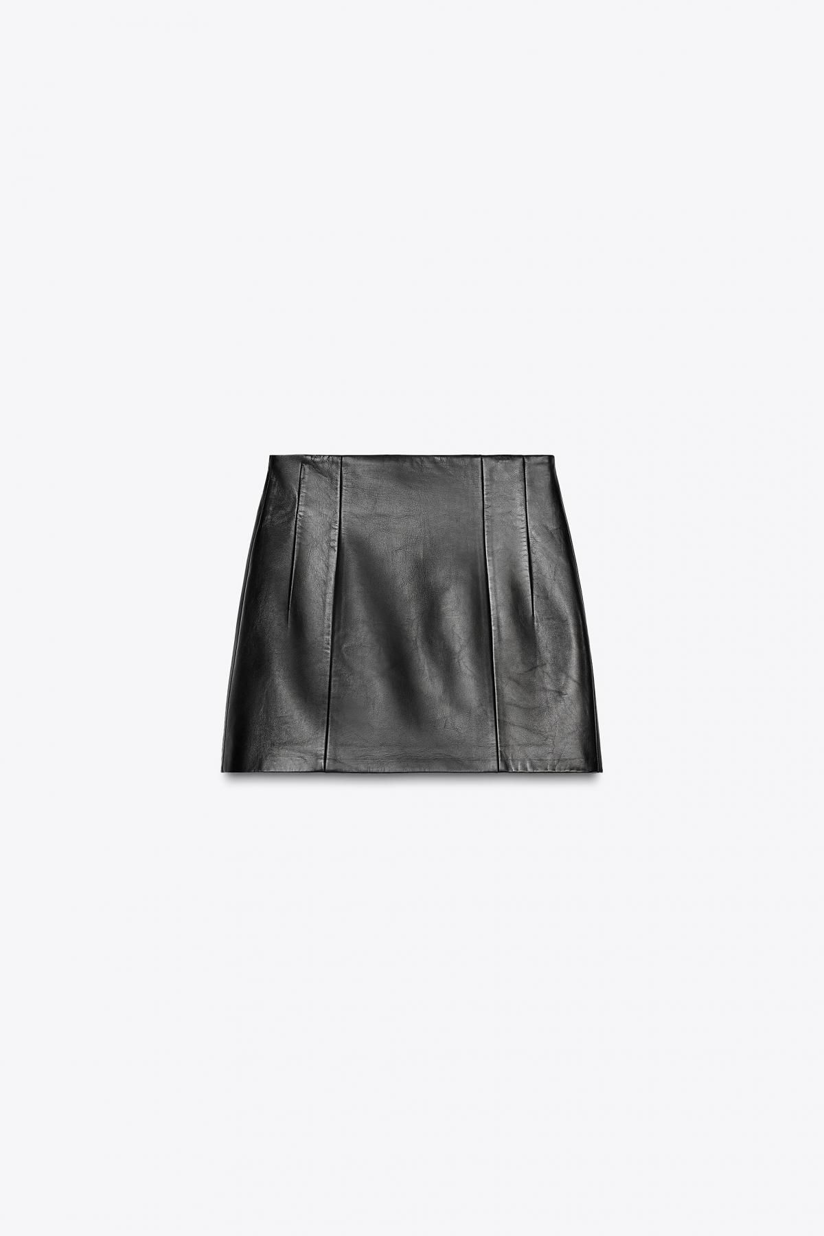 자라 100 레더 숏 스커트 2334/323 BLACK - 상품 이미지