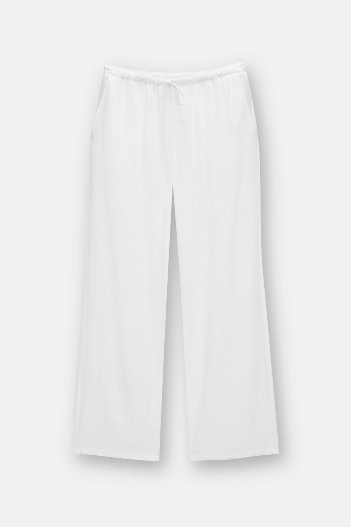 풀앤베어 내추럴 린넨 혼방 미드웨이스트 와이드 조거 팬츠 3680/334 WHITE - 상세 이미지 5