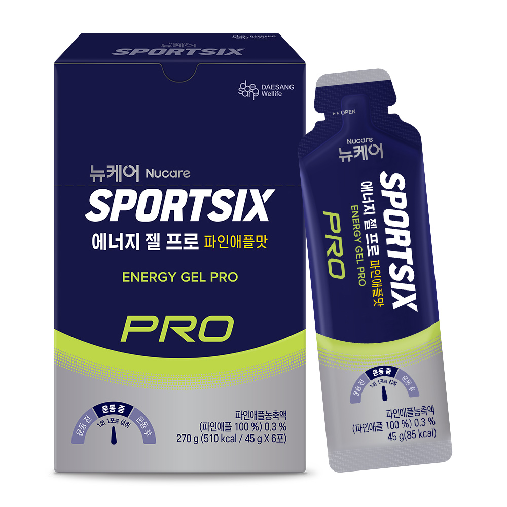 [운동 중] 뉴케어 스포식스 에너지 젤 프로 파인애플맛 45g 6포, 1개 - 상품 이미지