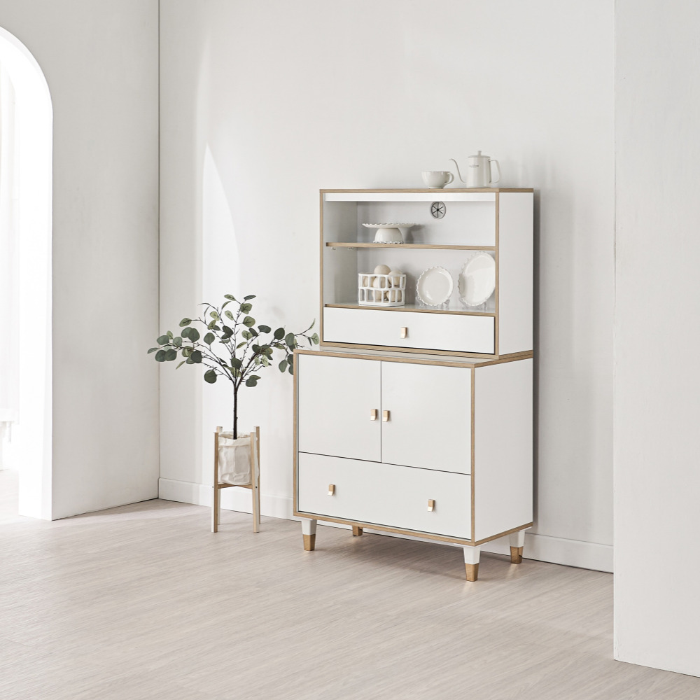 차차 인테리어 안방 드레스룸 옷 오픈 서랍장 800 세트 800x400x1357mm, 5단, 네추럴화이트 - 상세 이미지 4