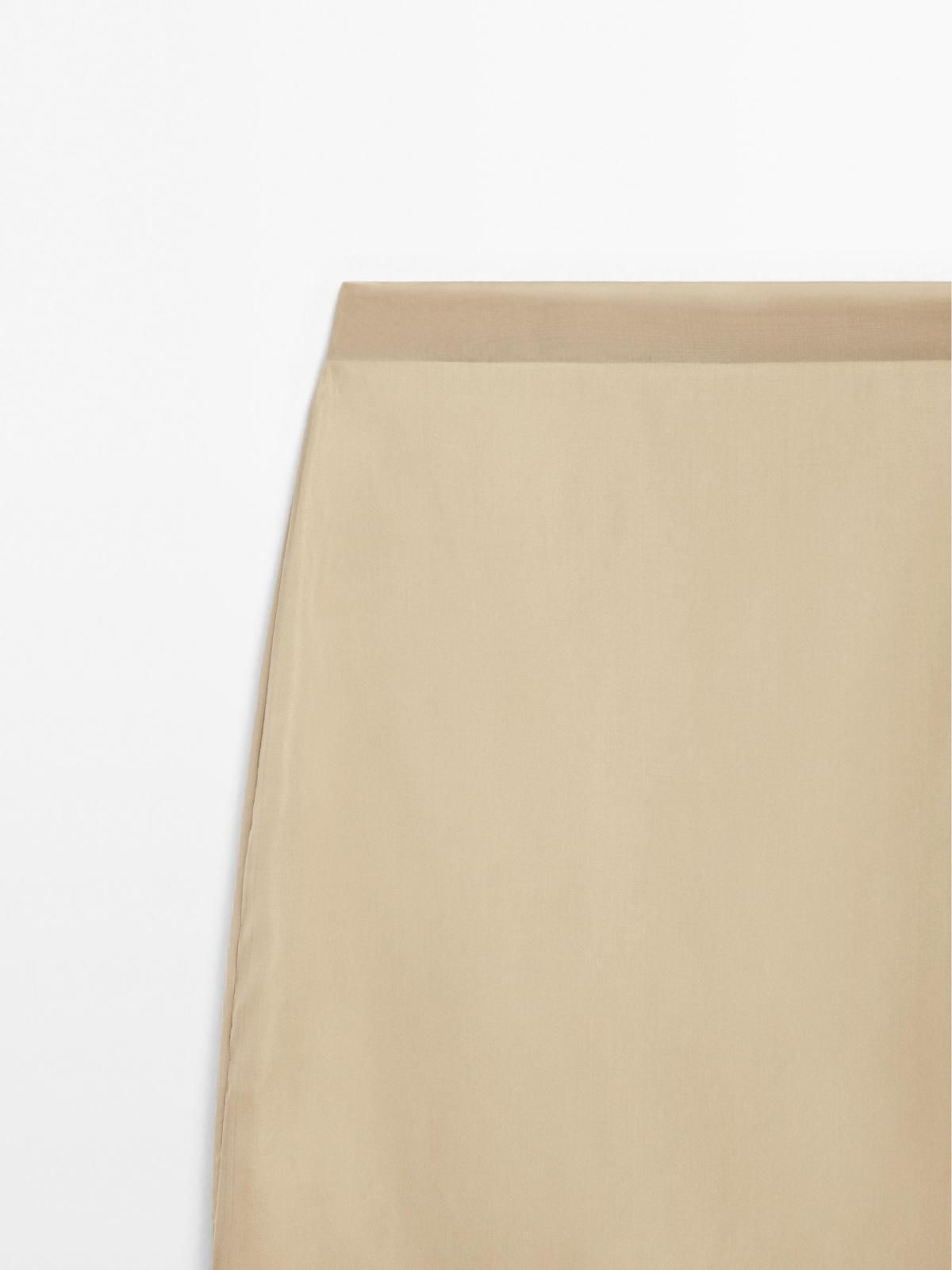 마시모두띠 실크블렌드 더블레이어 미디 스커트 5222/530 BEIGE - 상세 이미지 4