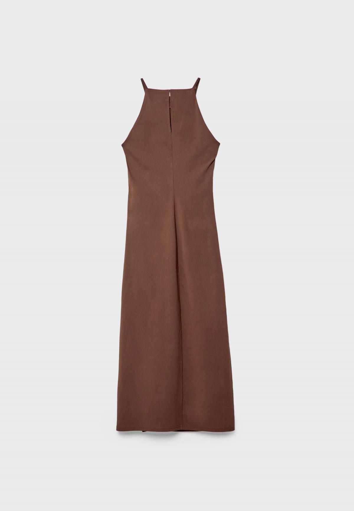 스트라디바리우스 슬림핏 미디 홀터넥 원피스 2364/200 BROWN - 상세 이미지 2